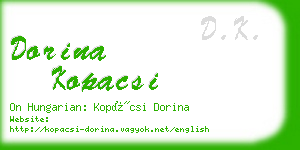 dorina kopacsi business card